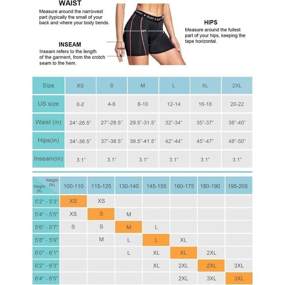 BALEAF Women's Bike Shorts 3D Padded Cycling Underwear Bicycle Short - Black, S - Picture 5 of 12